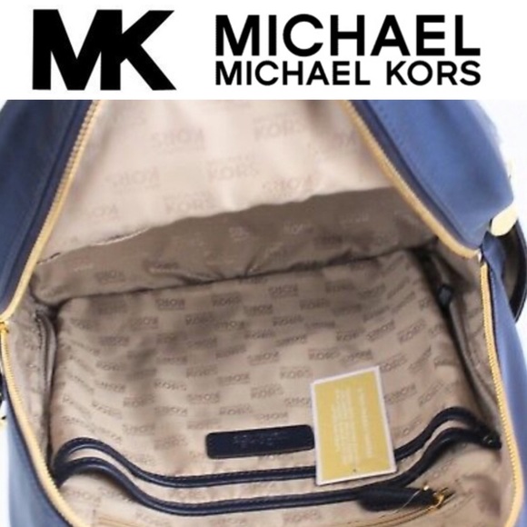 🆕 Navy Nylon Backpack MICHAEL KORS Jet Set Abbey - Picture 10 of 13